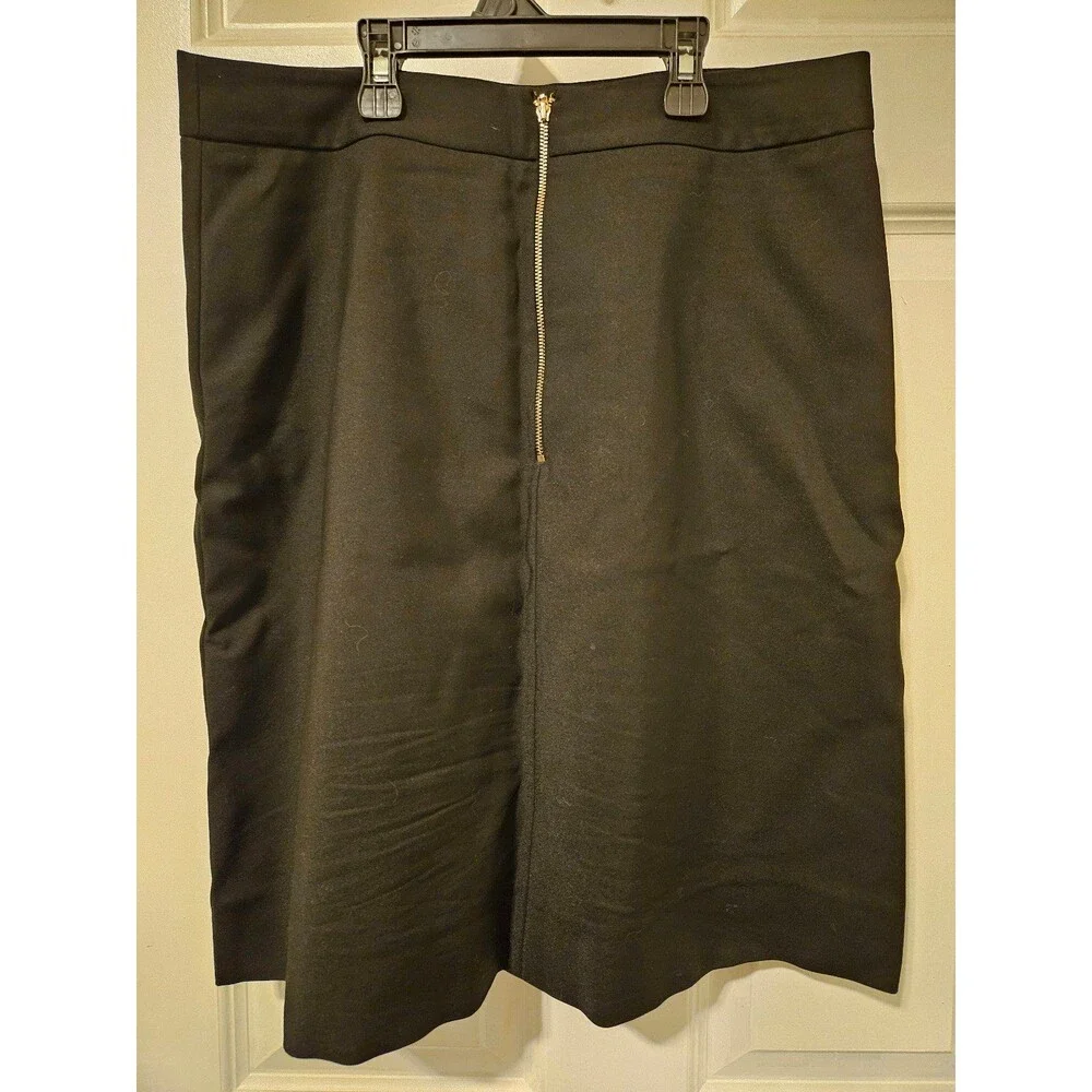 Kate Spade New York Black Skirt Gold Zip Up Back Size 8